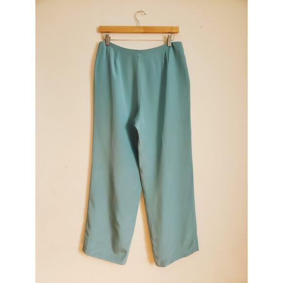 Vintage Bloomingdales 100% Silk Pants Blue Size 10P - Picture 4 of 7